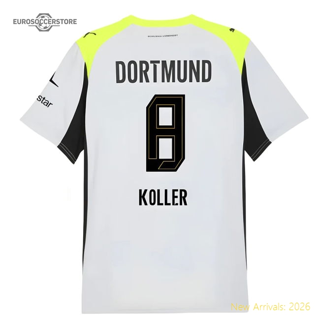 2025-2026 Dortmund Borussia Away Jersey Kit (Koller 8) Match Replica
