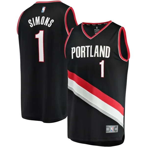 Anfernee Simons POR Fast Break Jersey - official stylish - Black