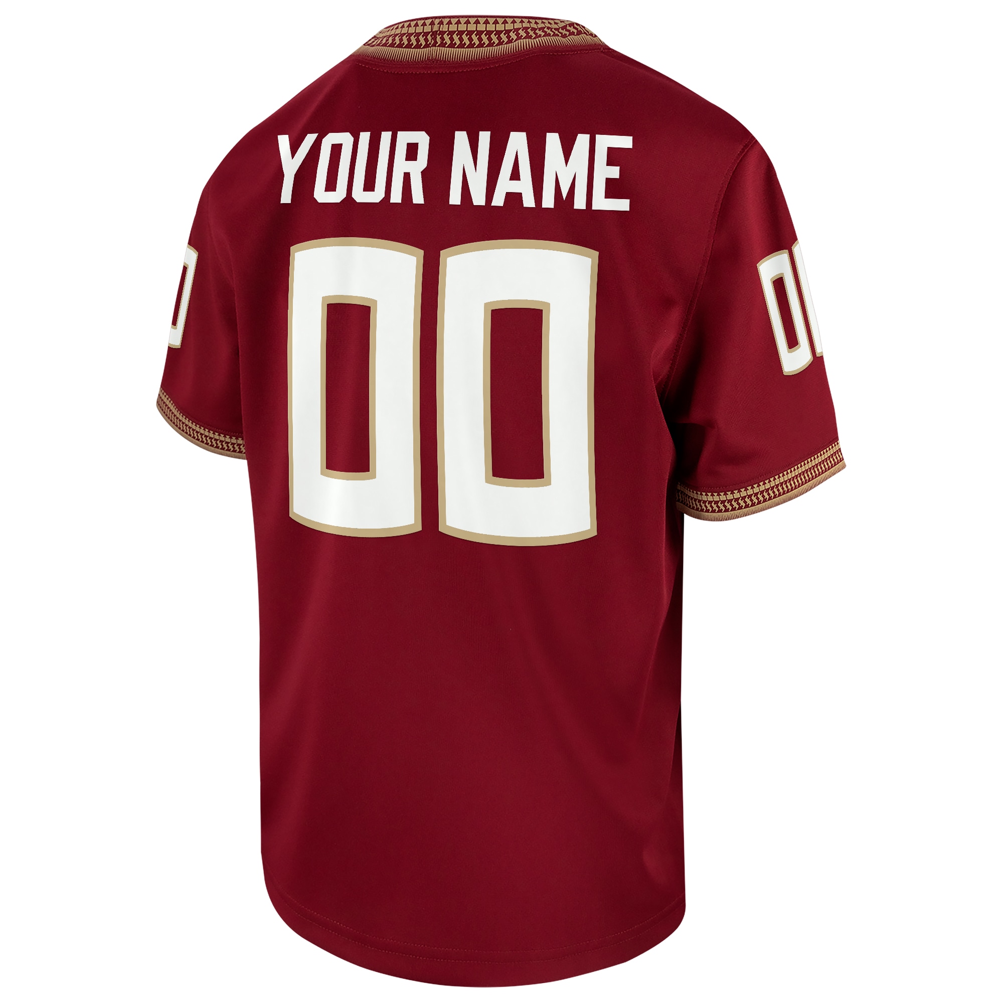 [NJP] Florida State Seminoles Youth Custom Replica Football Game Jersey - Garnet