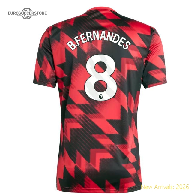 Authentic 2025-2026 Man Utd Pre-match Shirt (red) (b.fernandes 8)