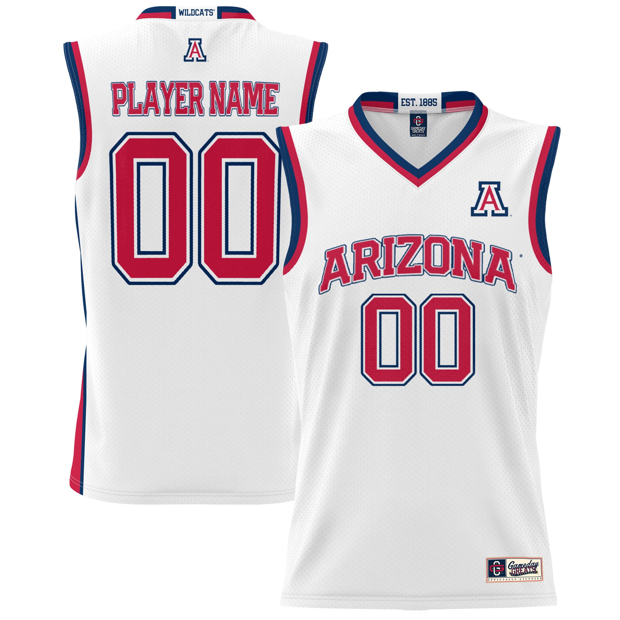 [NJP] Arizona Wildcats GameDay Greats NIL Pick-A-Player Men's Basketball Jersey - White