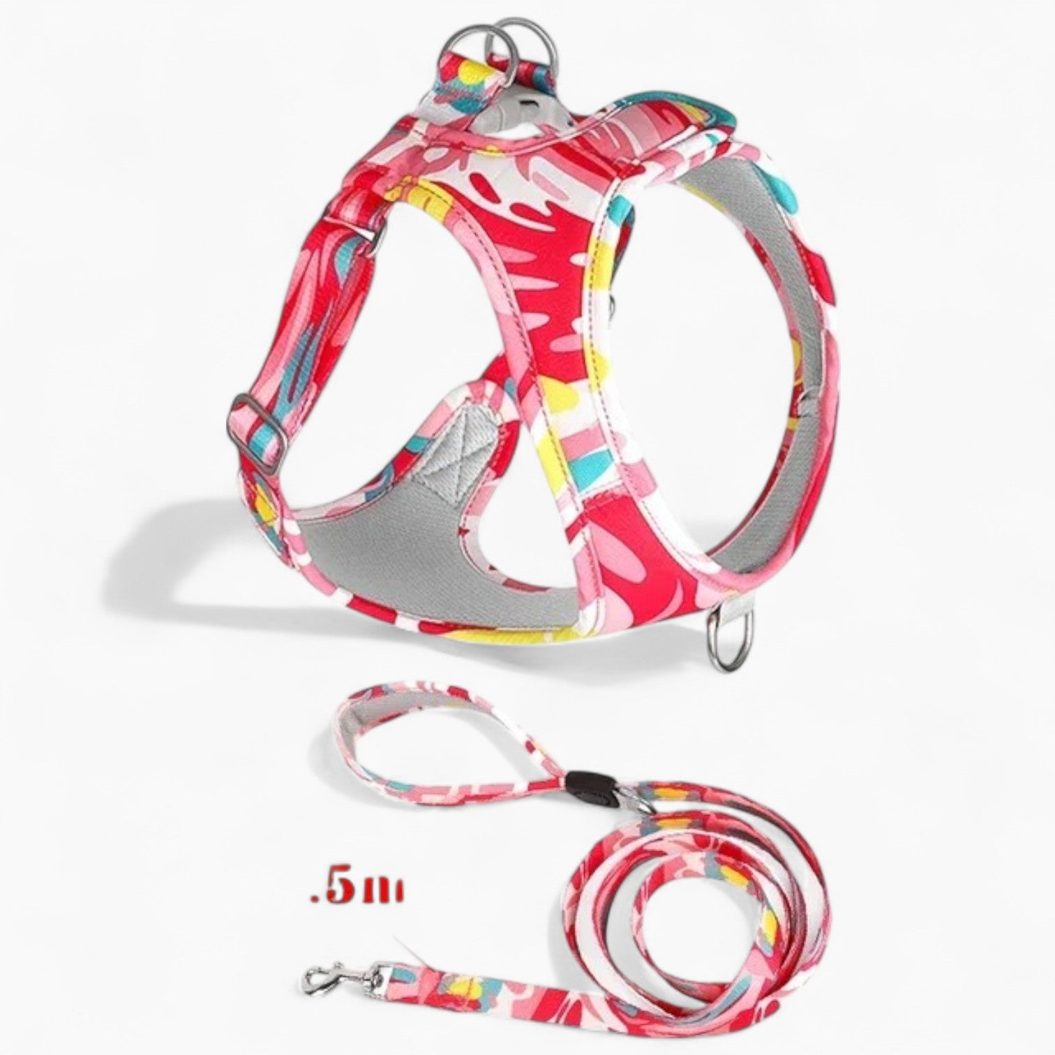 BulliWear French Bulldog Harness – Colorful No-Pull Dog Vest with Leash