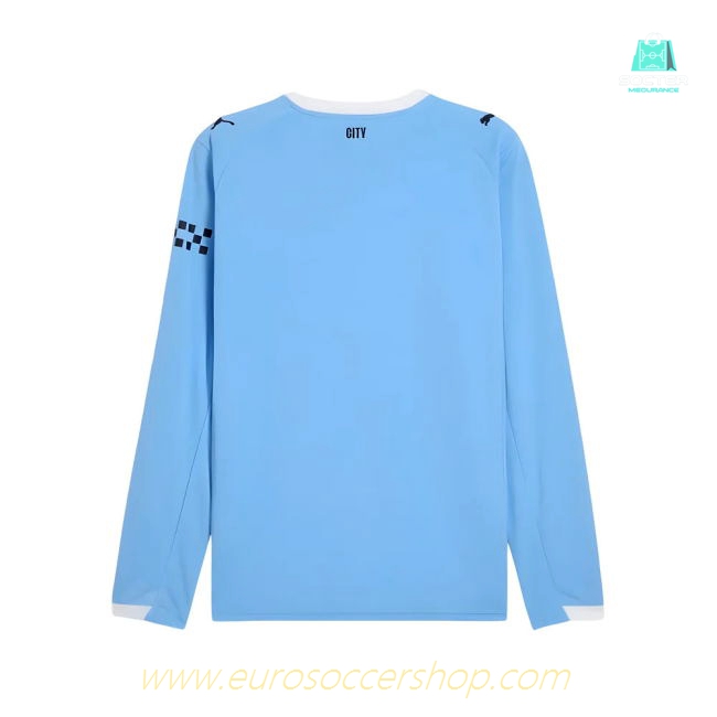 2025-2026 Man City Long Sleeve Home Shirt (De Bruyne 17)