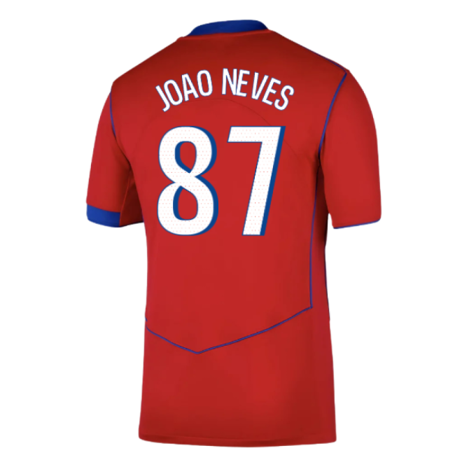 2025-2026 Psg Third Shirt (Joao Neves 87) Customizable Football Wear