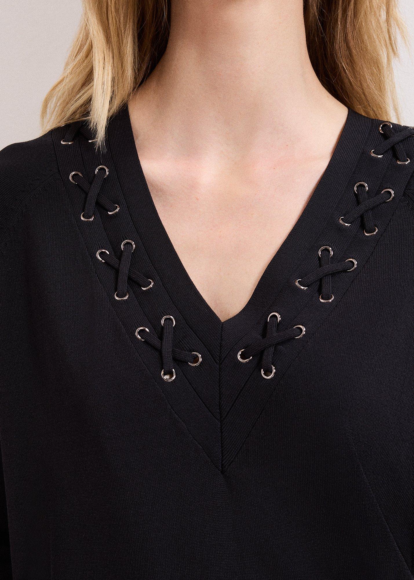 Senita Black Tunic With Neck Detail