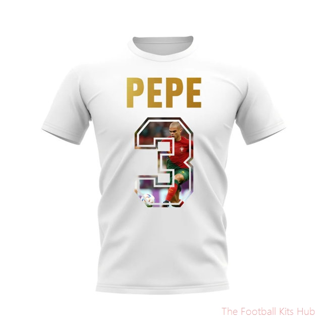 Pepe Name And Number Portugal T-Shirt (White)