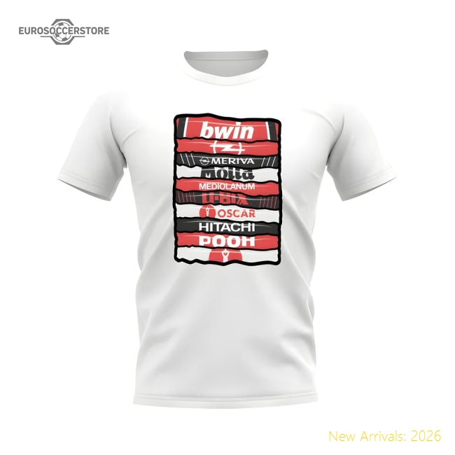 Best-Selling Ac Milan Shirt Sponsor History T-Shirt (White)