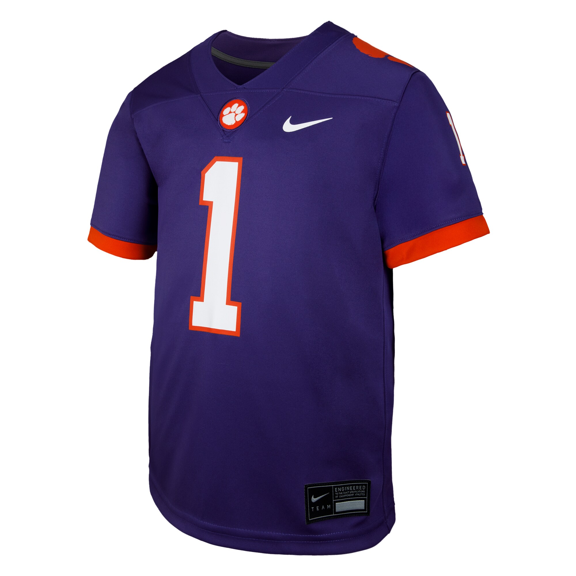 [DDG] Clemson Tigers Youth Untouchable Replica Game Jersey - Purple