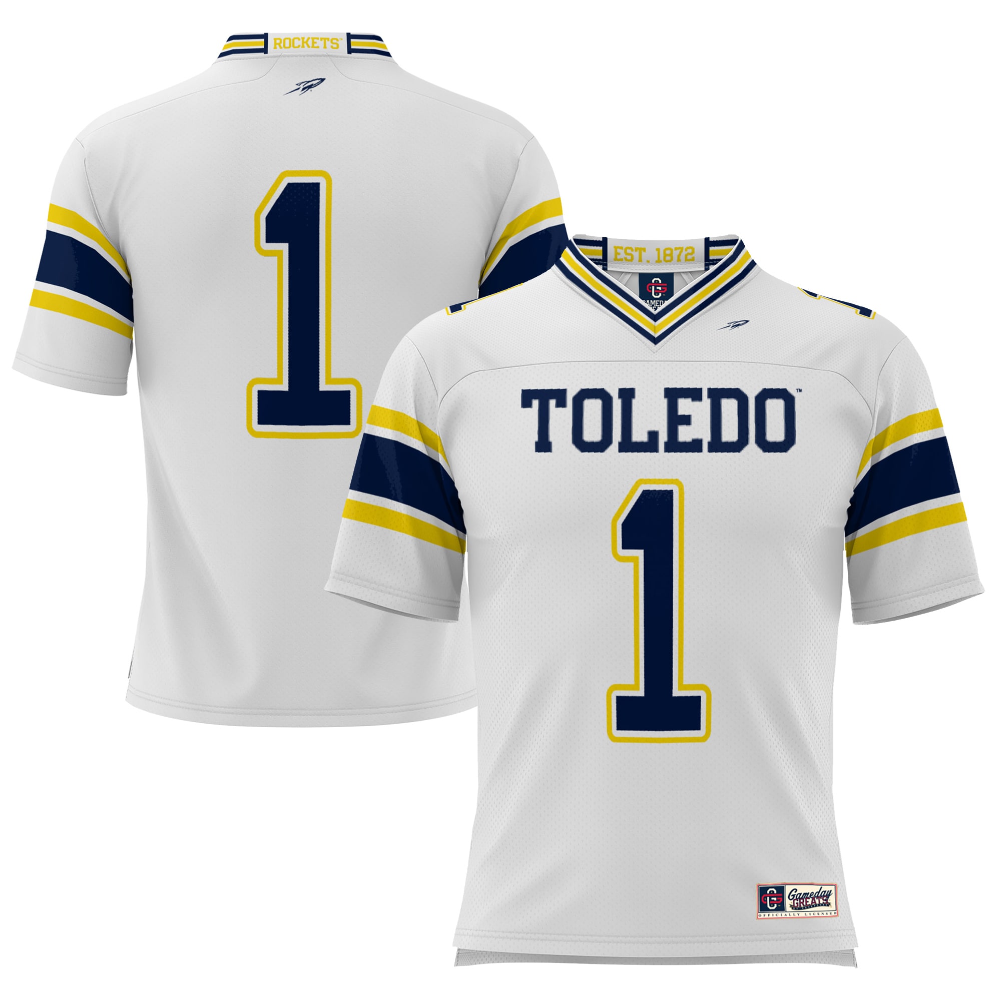 #1 Toledo Rockets GameDay Greats Endzone 2026 Season Football Jersey - White