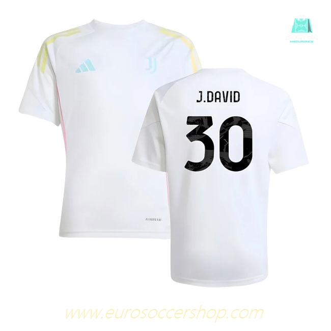 2025-2026 Juventus Training Shirt (White) - Kids (J.David 30)