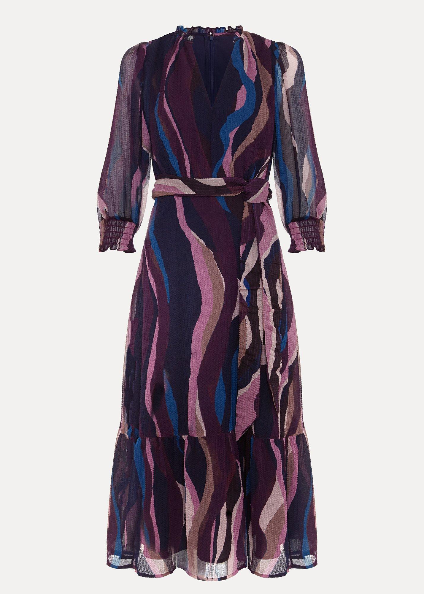 Petite Carra Swirl Puff Sleeve Midi Dress