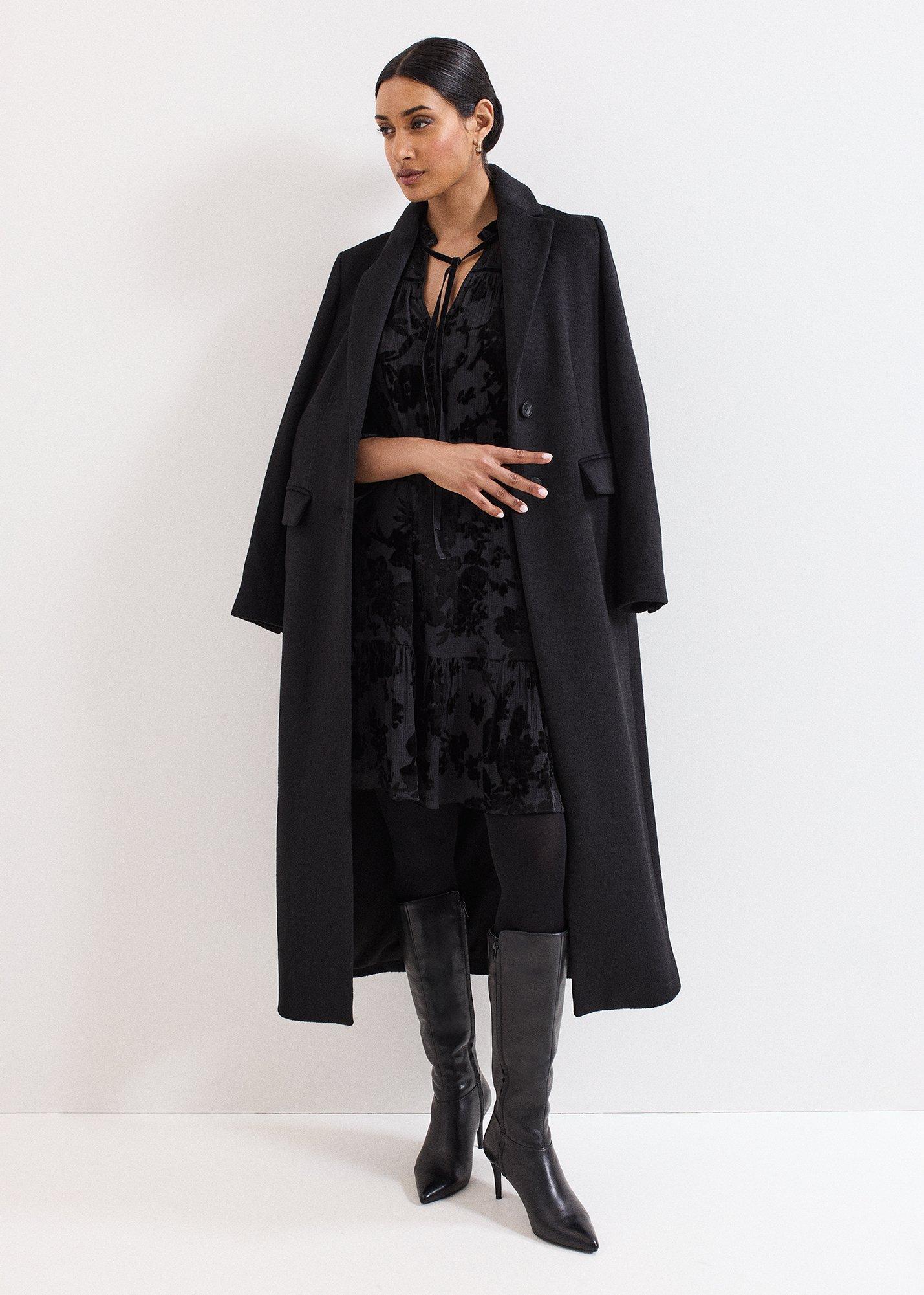 Mila Black Velvet Burnout Swing Dress