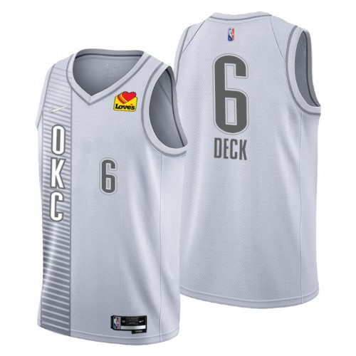 Nike Gray City Thunder #6 Jersey - Value-Priced Basketball Jersey