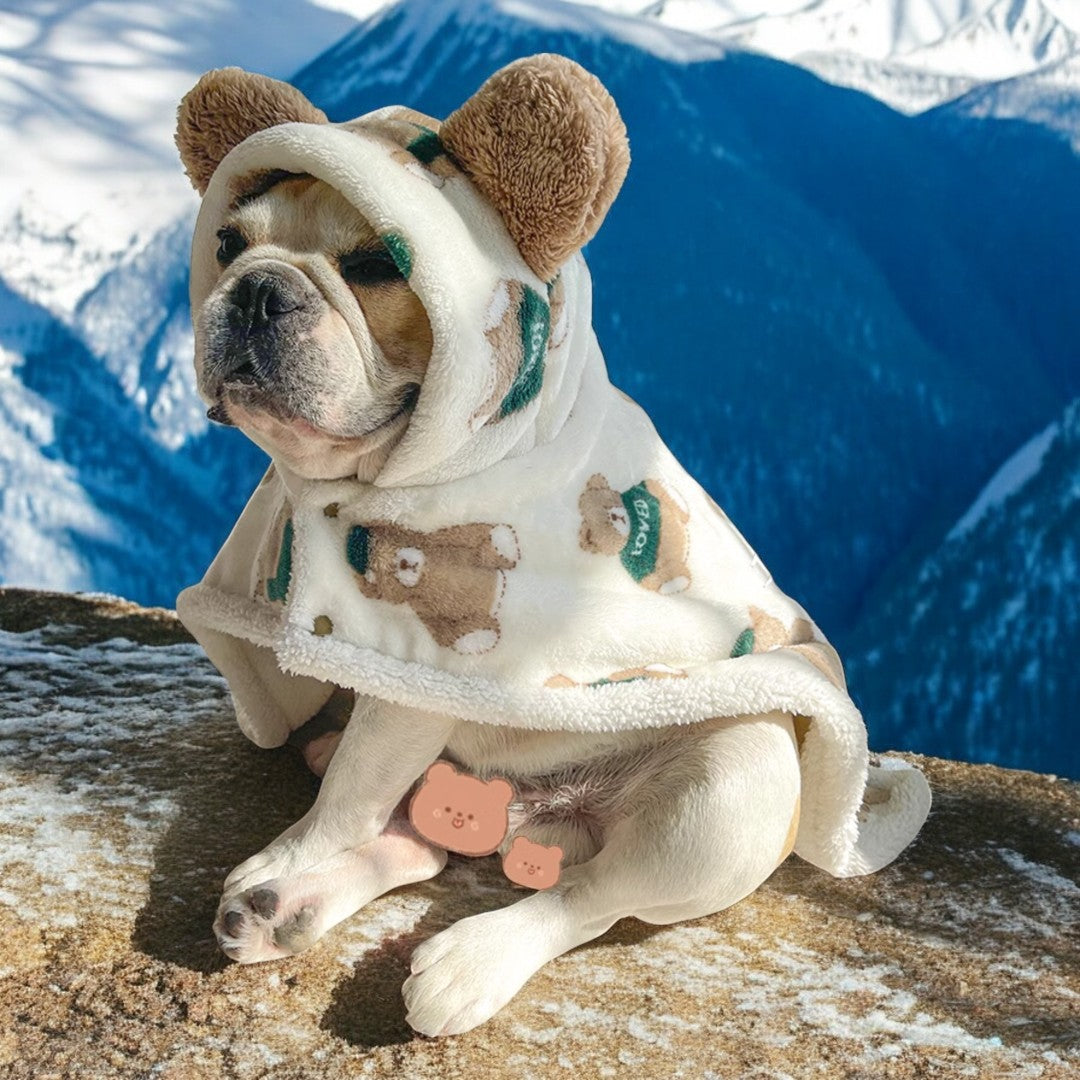 French Bulldog Cozy Large Bear Cape For Dogs Warm Autumn & Winter