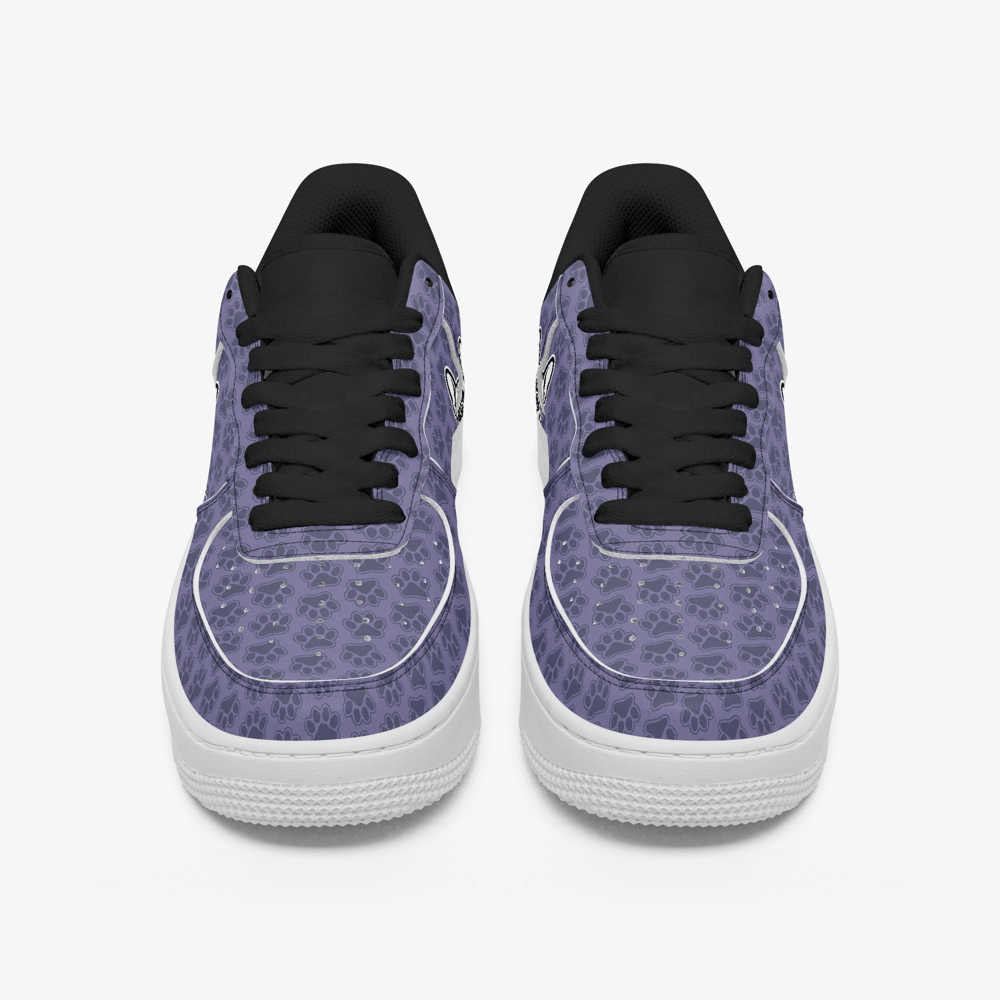 Bulldog Themed Personalized Low-top Leather Sneakers Pet Owner Apparel