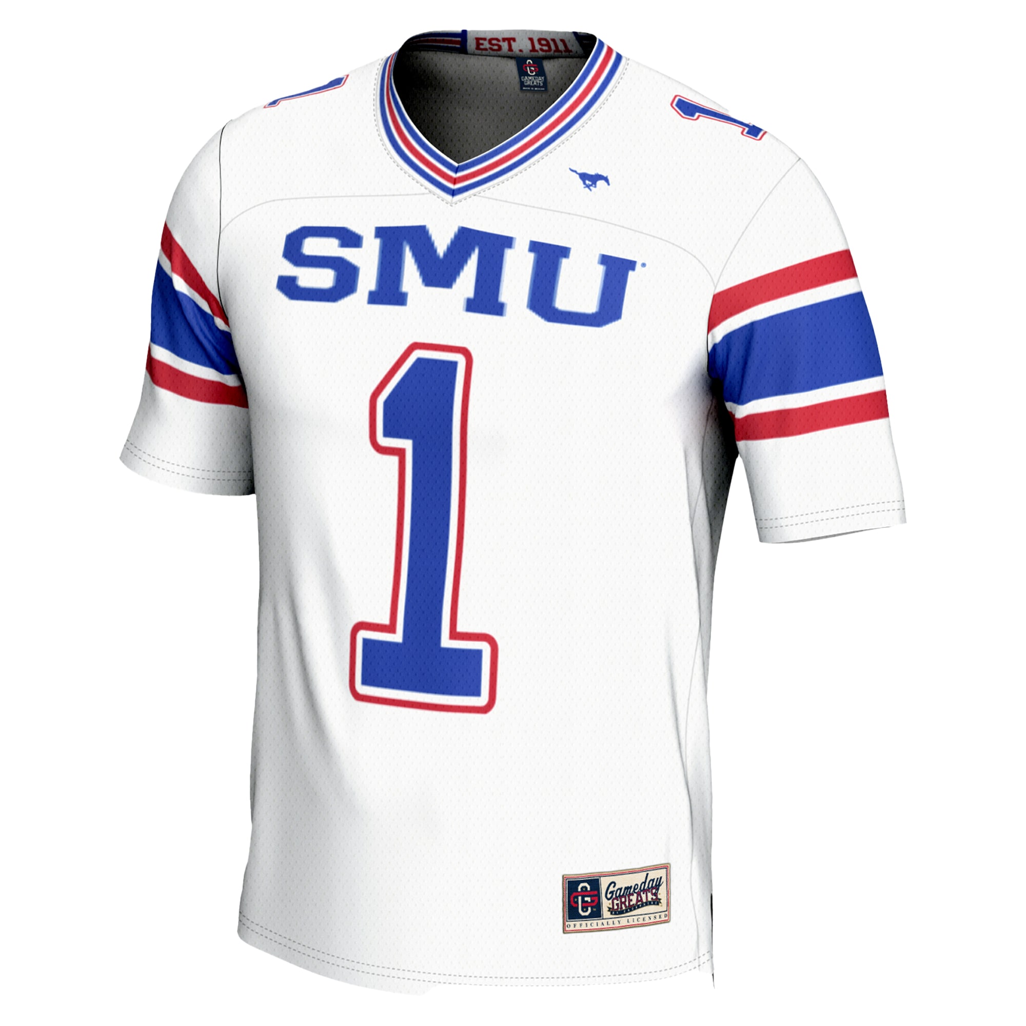 #1 SMU Mustangs GameDay Greats Endzone Football Jersey - White