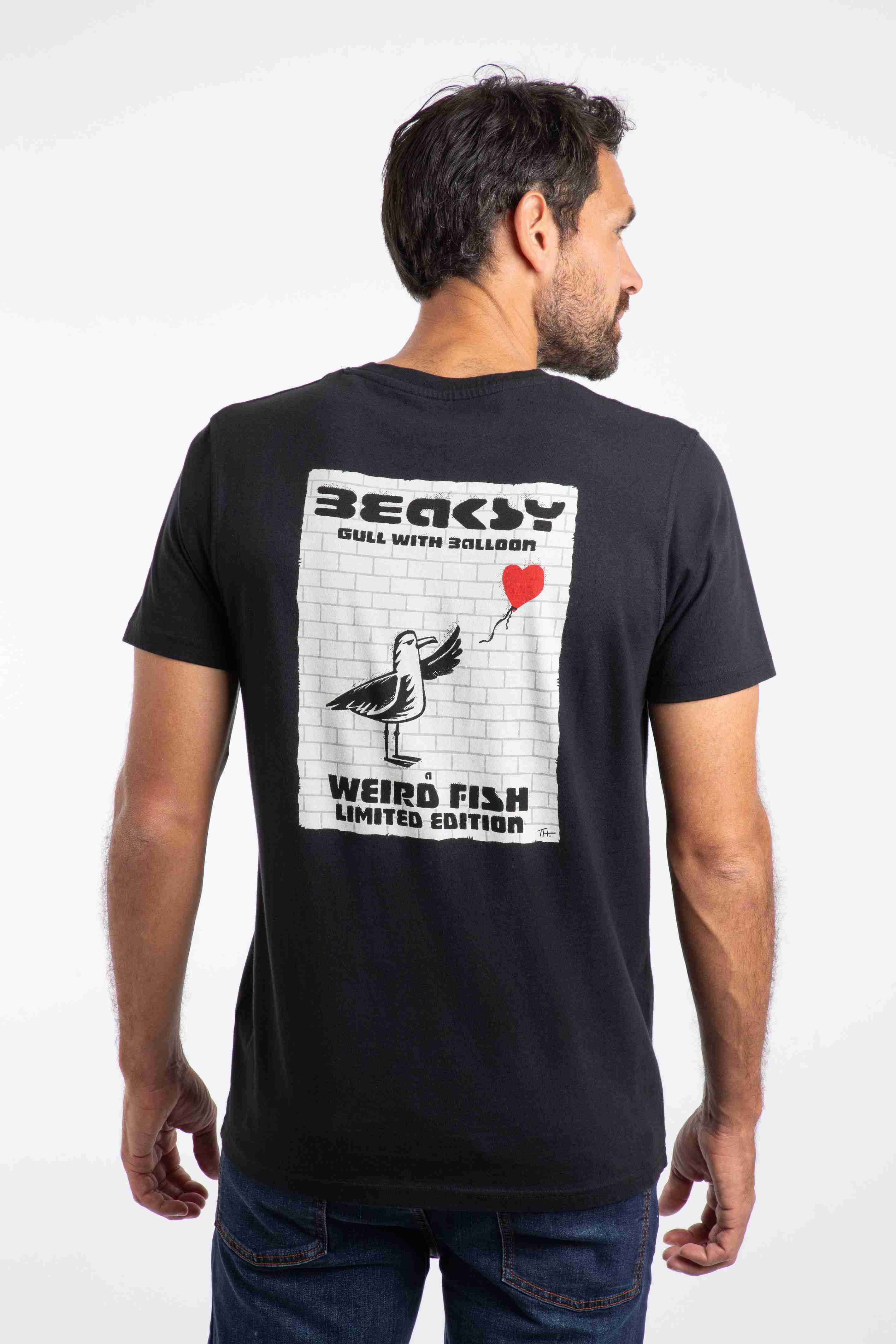 Beaksy Back Print Artist T-Shirt Black