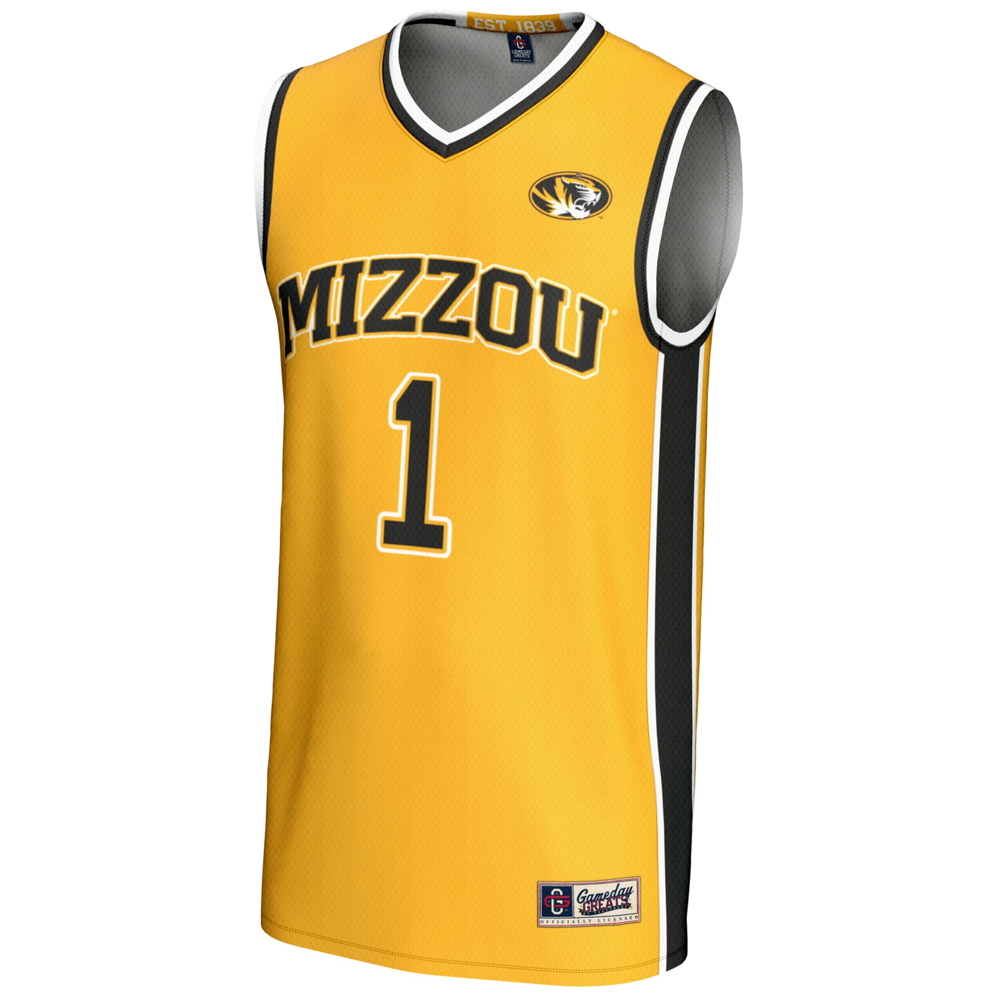 #1 Missouri Tigers GameDay Greats Unisex Lightweight Basketball Jersey - Gold