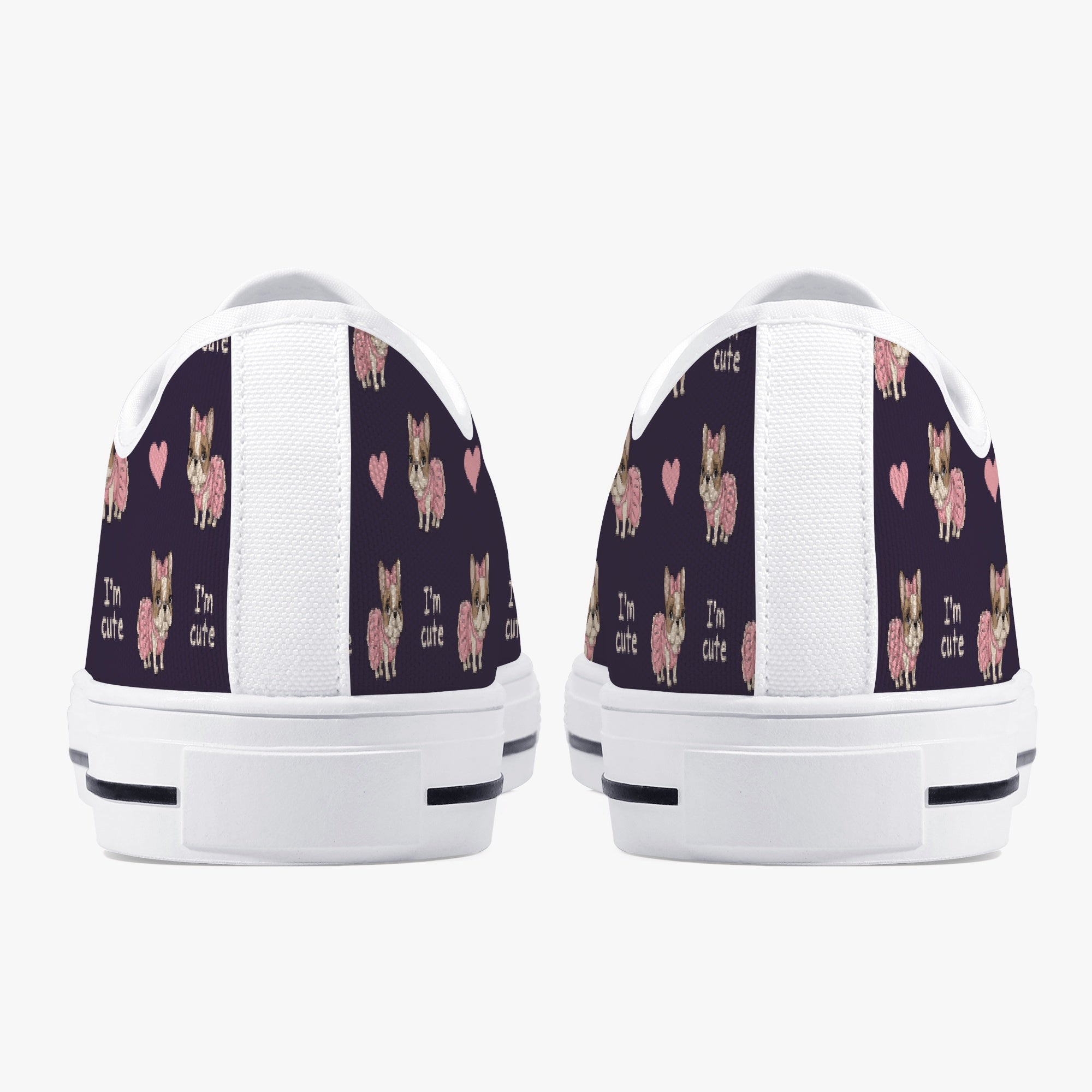 French Bulldog Prince Classic Low Top Canvas Shoes Durable Dog Footwear