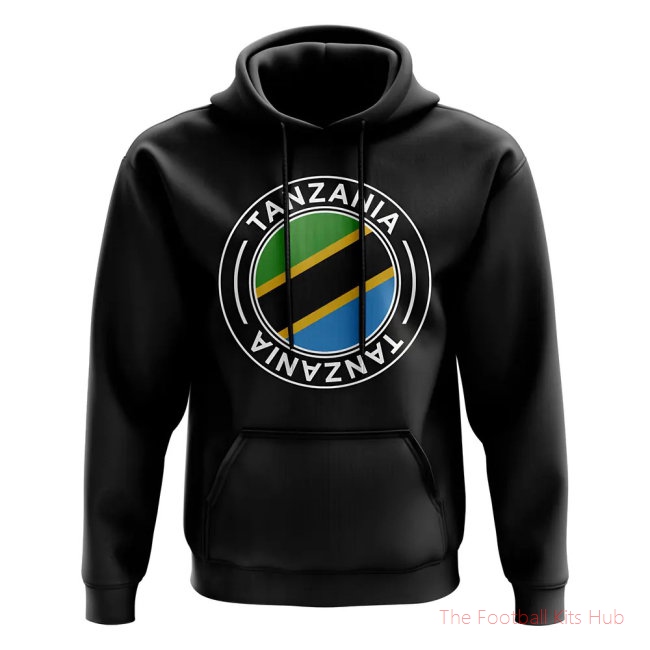 Men Tanzania Football Badge Hoodie (Black)