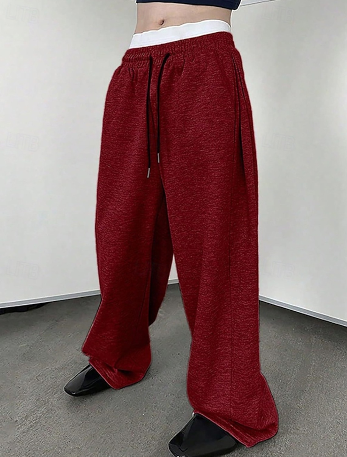 Men's Sweatpants Trousers Straight Leg Drawstring Pocket Elastic Wa #3