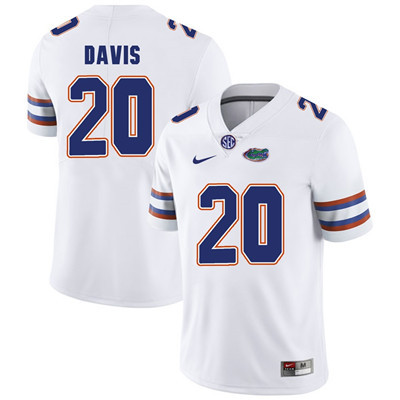 Men's None White 2024 match worn Malik Davis #20 replica Jersey