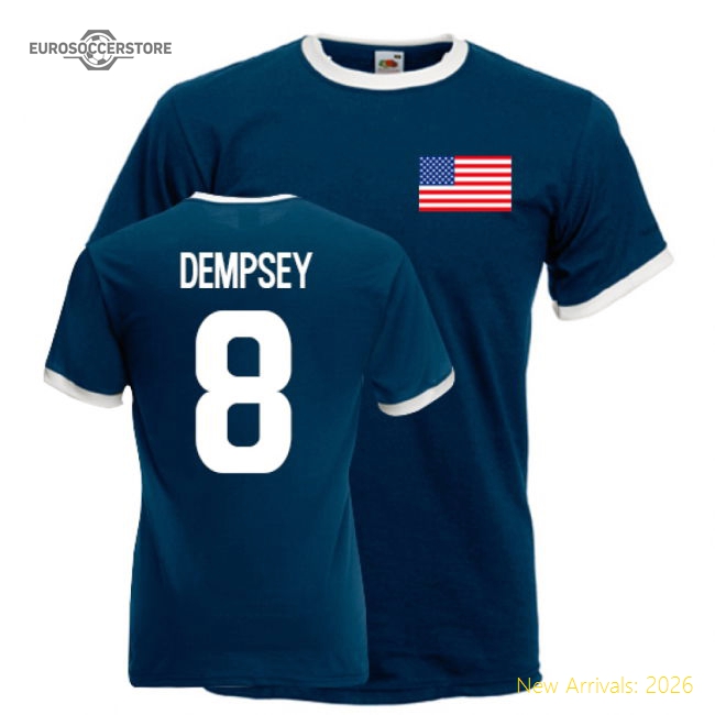 Clint Dempsey Usa Ringer Tee (navy) - Fantastic Value - Match Quality