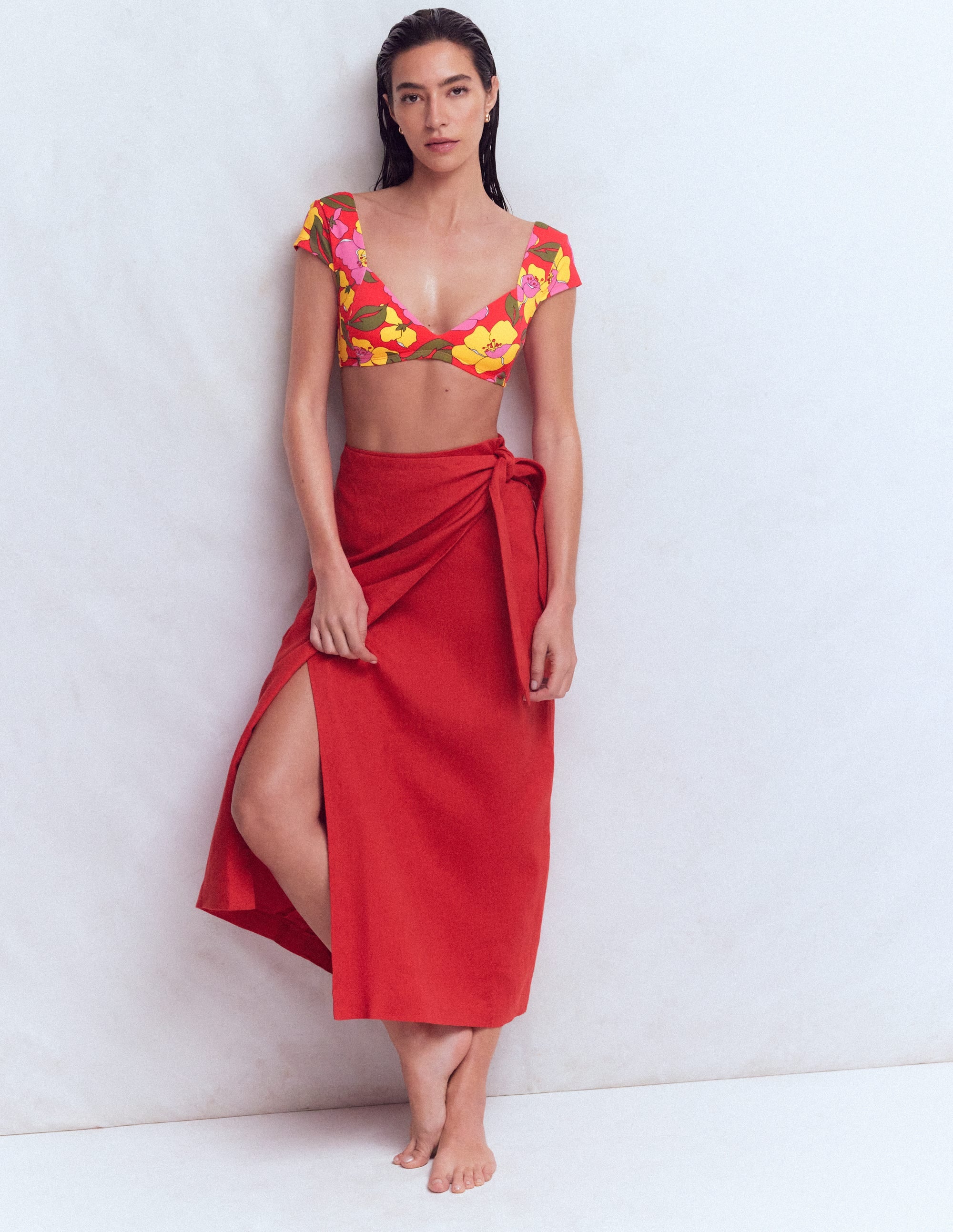 Sweetheart Sleeve Bikini Top