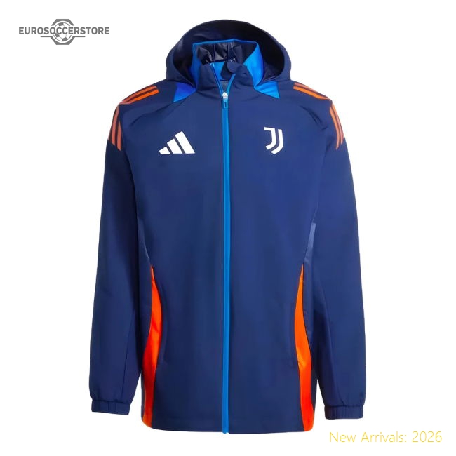 Supporter Popular 2024-2025 Juventus Rainjacket (Navy)