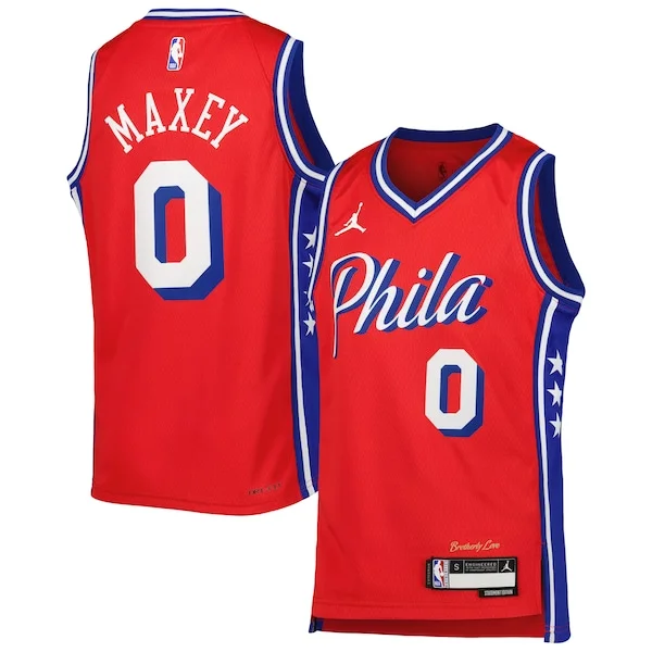 Tyrese Maxey PHI Swingman Jersey - vintage exclusive - Red sports
