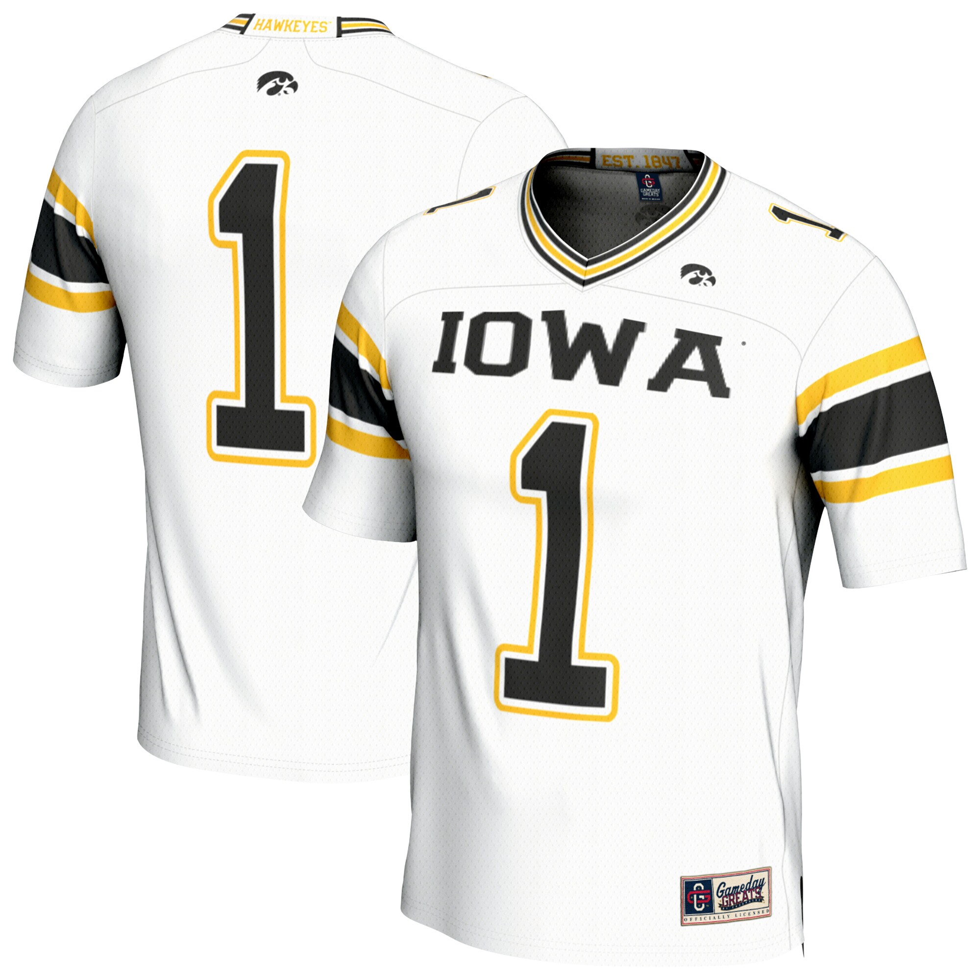 Iowa Hawkeyes GameDay Greats Youth Lightweight Collegiate Football Fashion Jersey - White