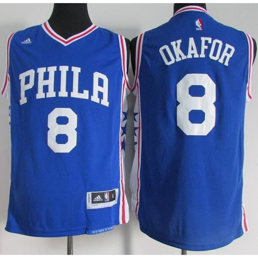 Game Day Genuine Men's Sixers #8 Jahlil Blue Basketball Jersey