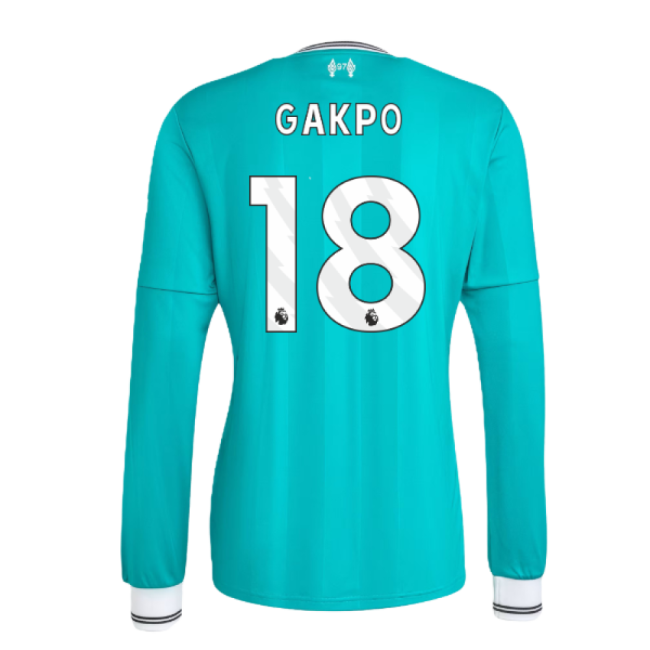 2025-2026 Liverpool Long Sleeve Third Shirt (Gakpo 18) (Limited Edi...