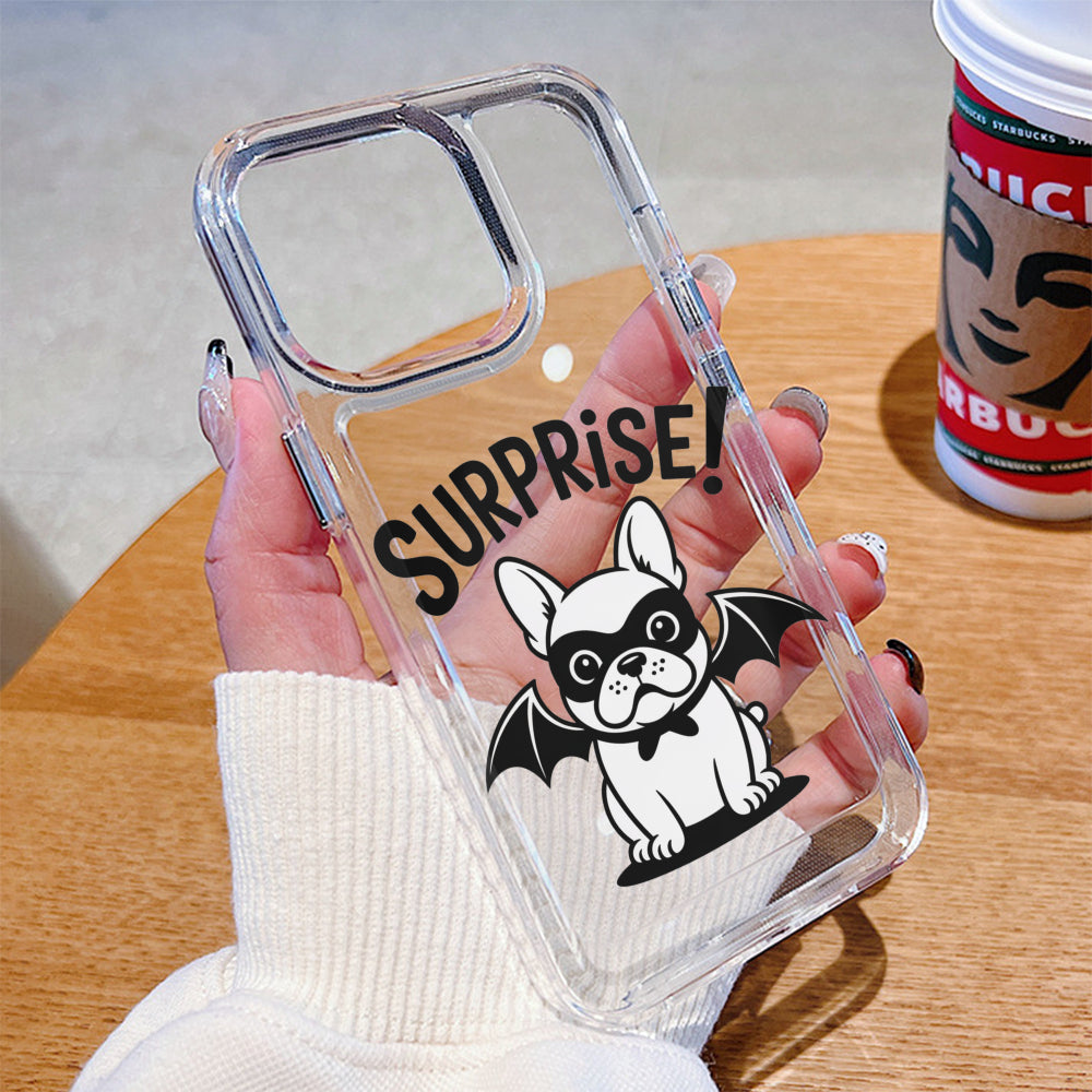 French Bulldog Bat Clear Silicone Phone Case For Iphone, Samsung &