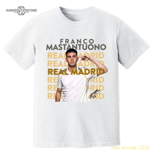 Outstanding Franco Mastantuono Real Madrid New Signing T-shirt (white)