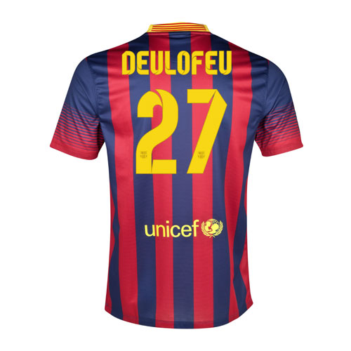 Moisture Wicking Barca 1314 Barcelona 27 Deulofeu Home Shirt