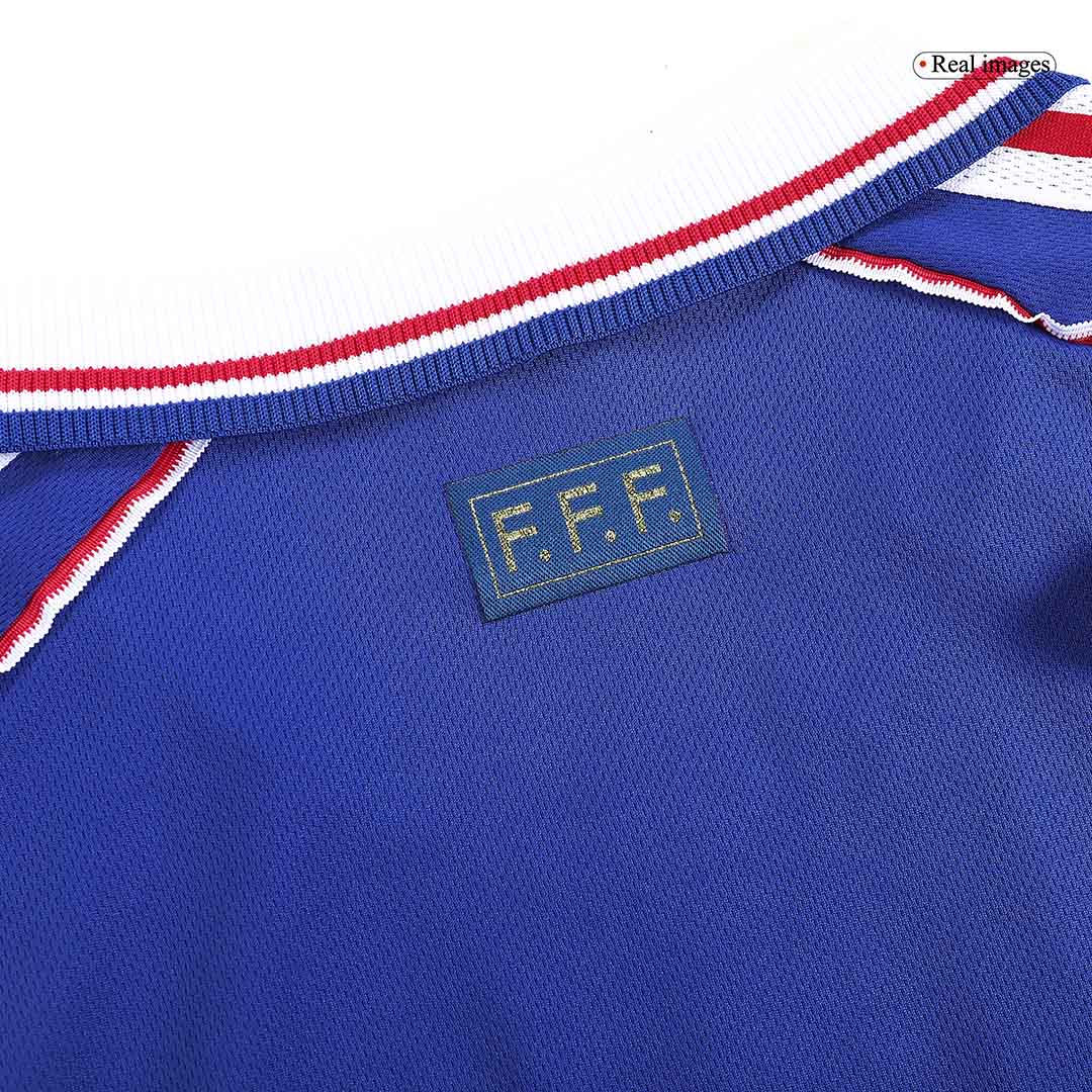 Retro ZIDANE #10 1998 France Home  Soccer Jersey Authentic Kit