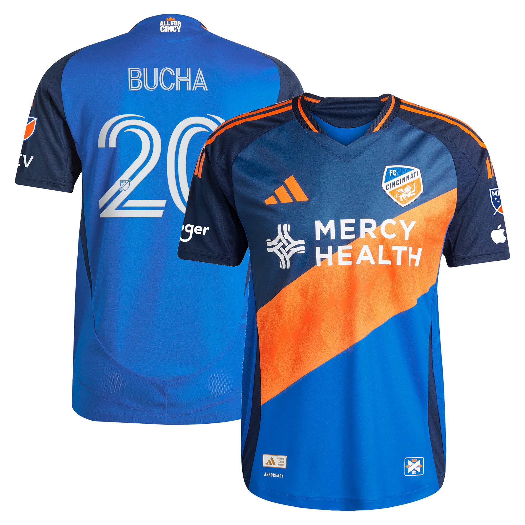 [LK] Pavel Bucha FC Cincinnati 2025 Orange and Blue Legacy Kit On-Field Authentic Jersey - Blue