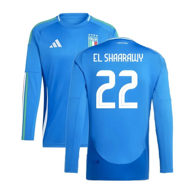 2024-2025 Italy Long Sleeve Home Shirt (El Shaarawy 22)