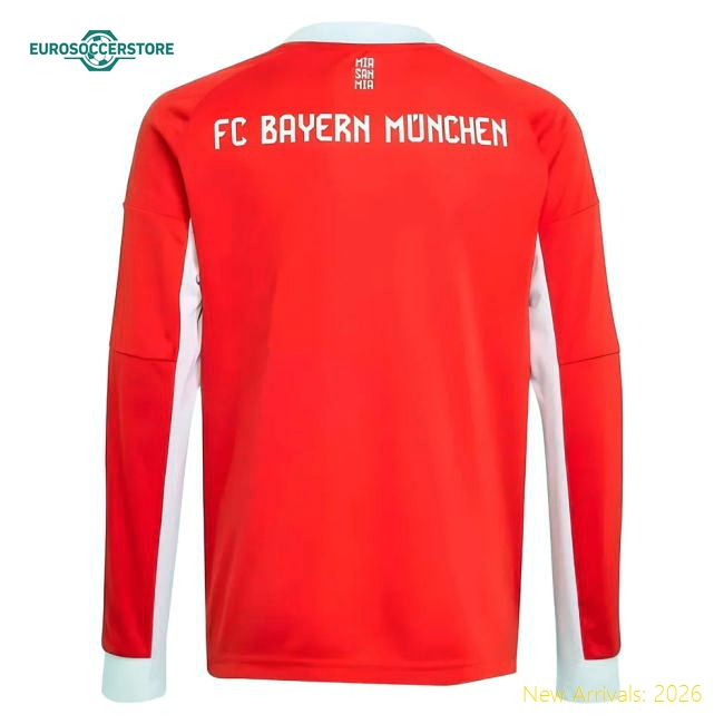 2025-2026 Bayern Munich Long Sleeve Home Shirt (Kids)