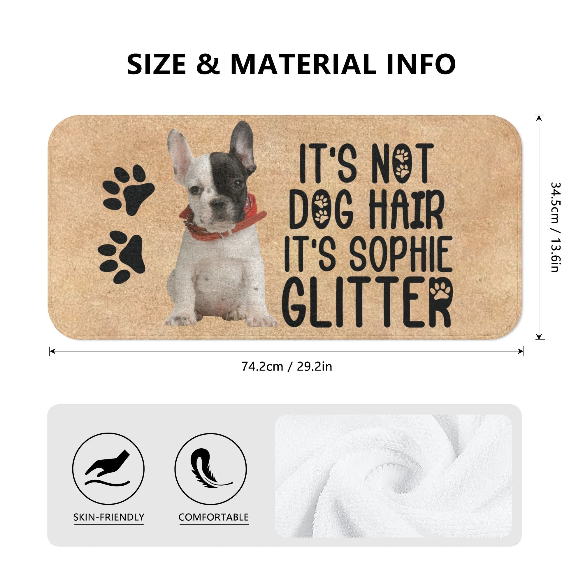 Frenchie Towel With Custom Name And Image Winter Wear | Breed-optimized