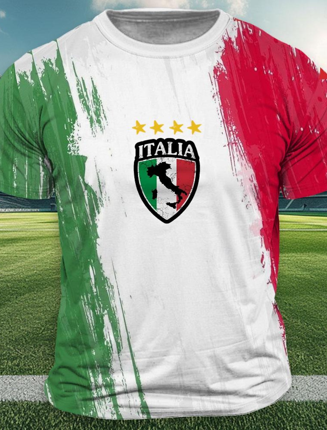 Men's Italia T Shirt Short Sleeve T shirt 3D Print Crew Neck Shirt Outdoor Athleisure White Summer Spring Clothing Apparel S M L XL XXL XXXL