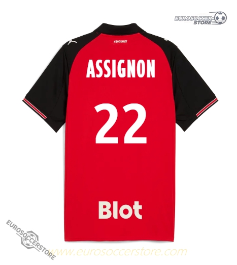 Rennes Home ASSIGNON 22 Football Jersey for the 25-26 Season