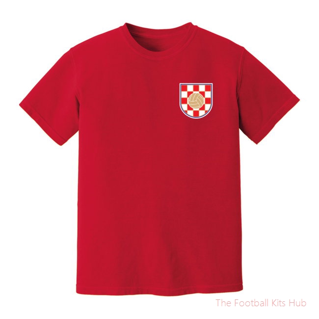 Men Croatia Logo T-Shirt (Red) UEFA Euro