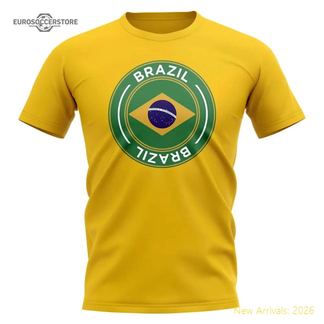Brazil Vibrant Yellow Football National Teams Badge Jersey