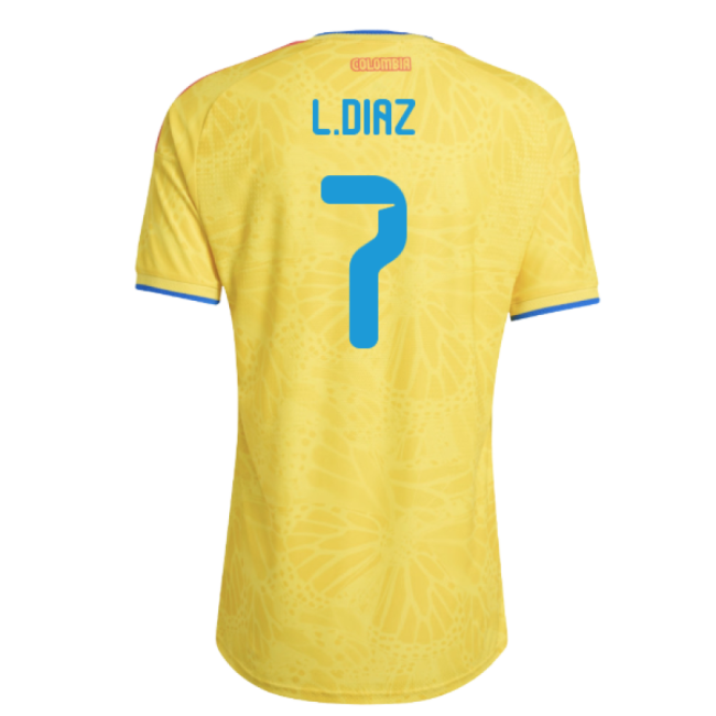 Diaz 7 Match Worn Style Colombia Elite Design Home Pro Shirt