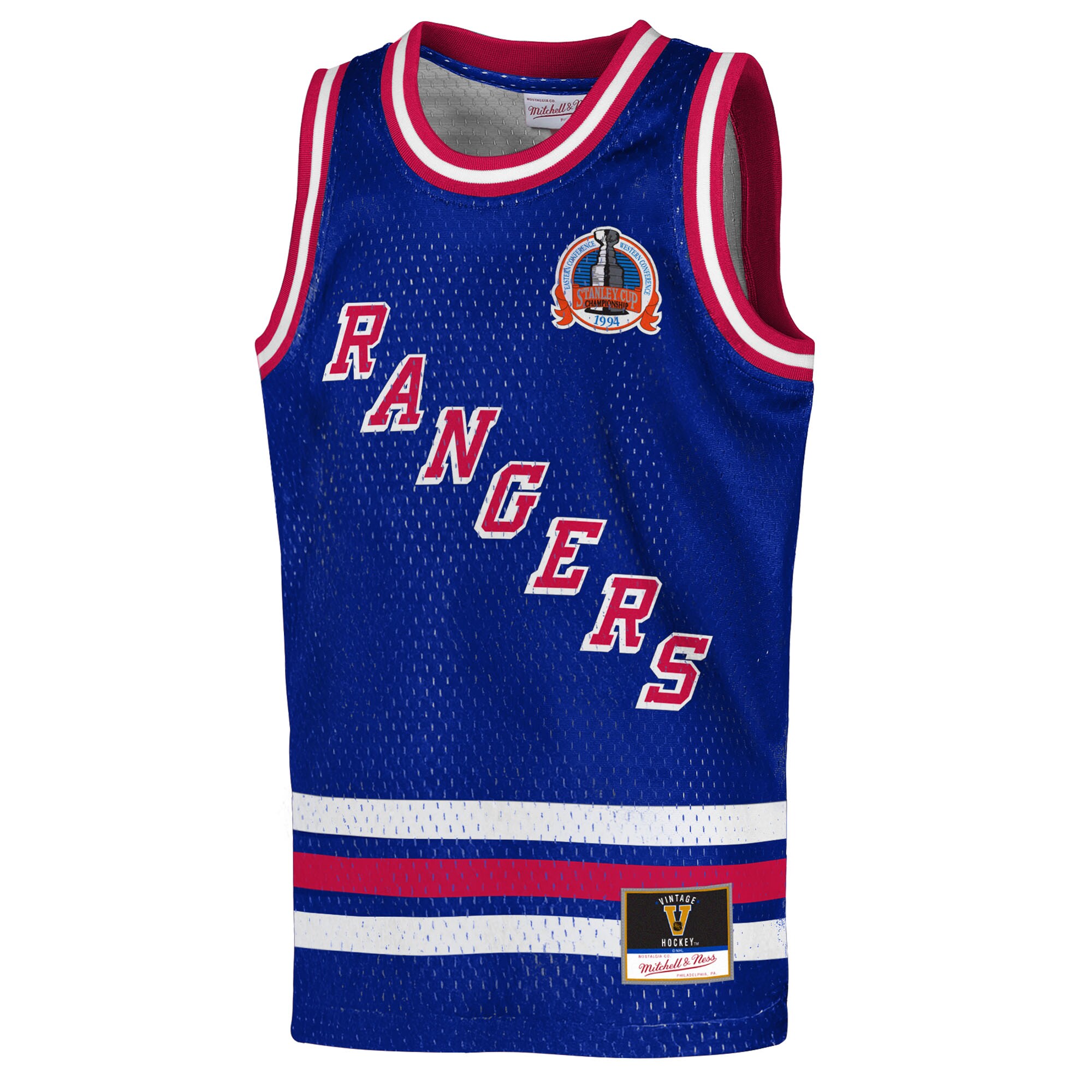 [LK] Mark Messier New York Rangers Youth Maxxed Out Fashion Basketball Jersey - Blue