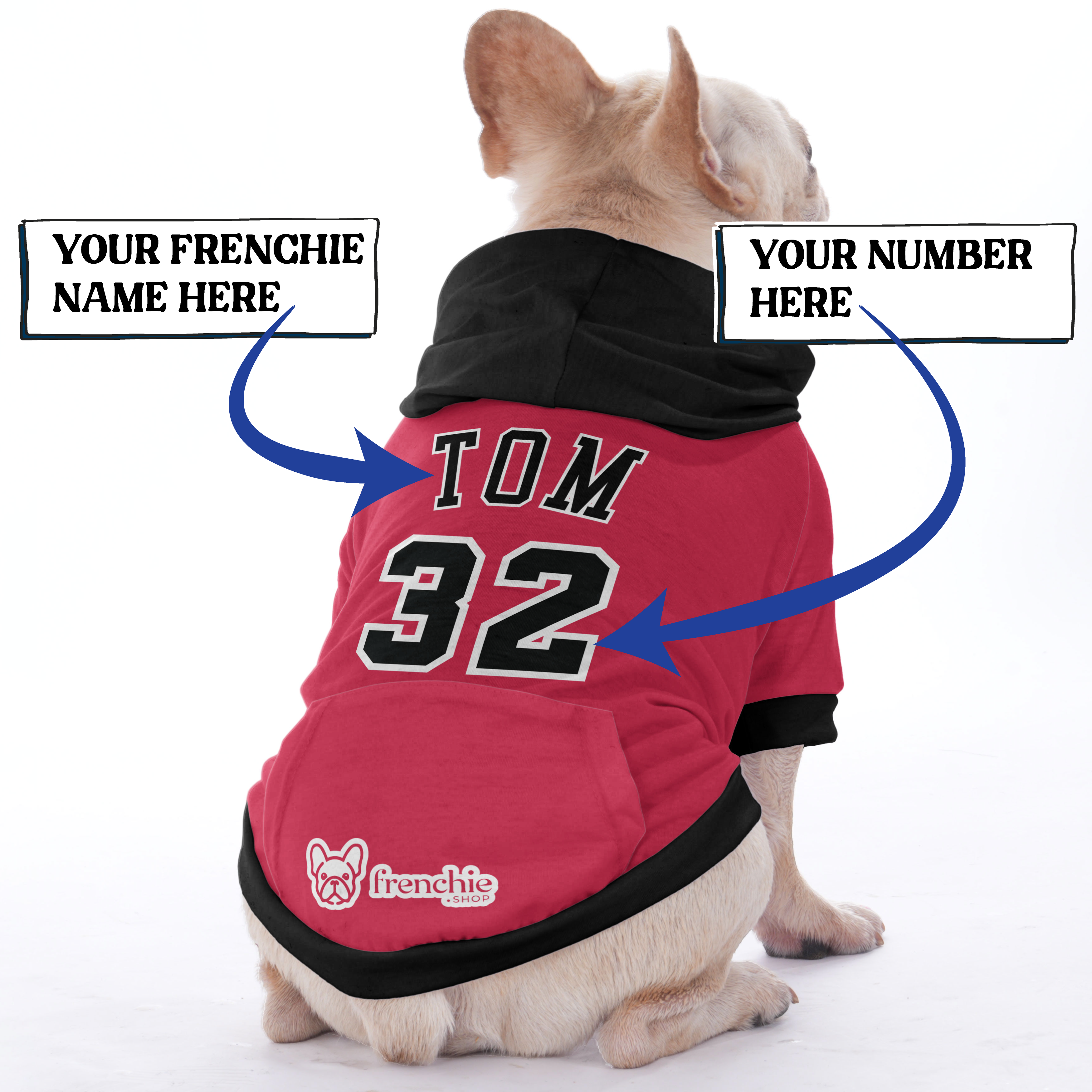 High-Quality Customizable French Bulldog Hoodies With Your Pet’s Name...
