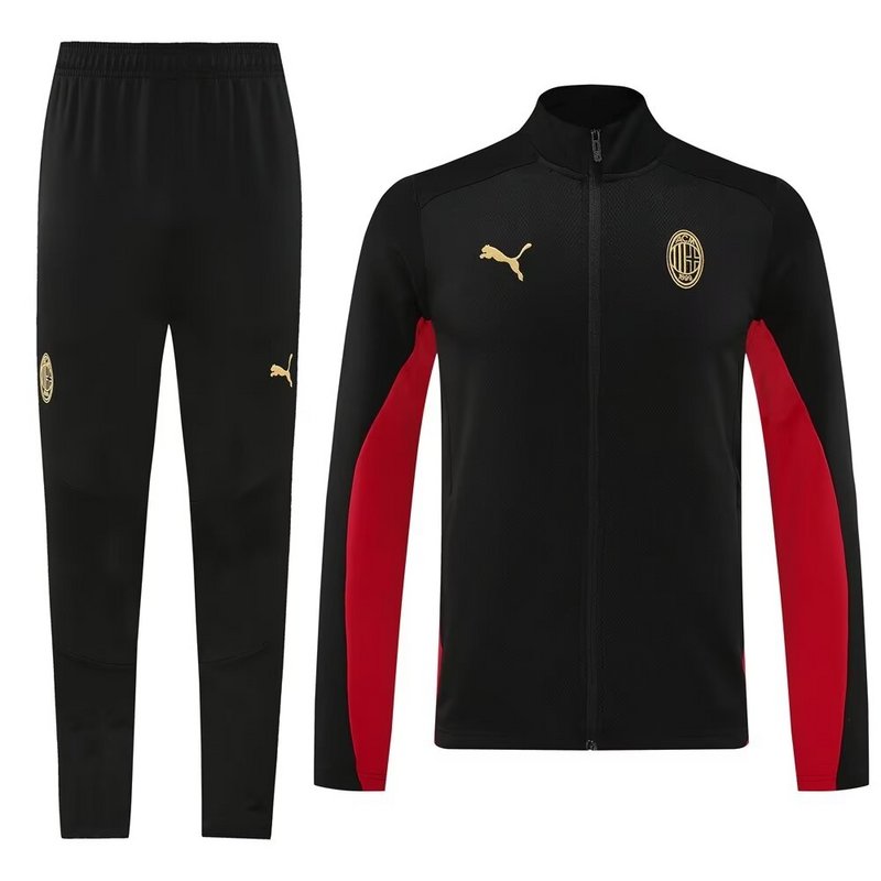 High Performance AC Milan 2425 Black Full Zipper Jacket