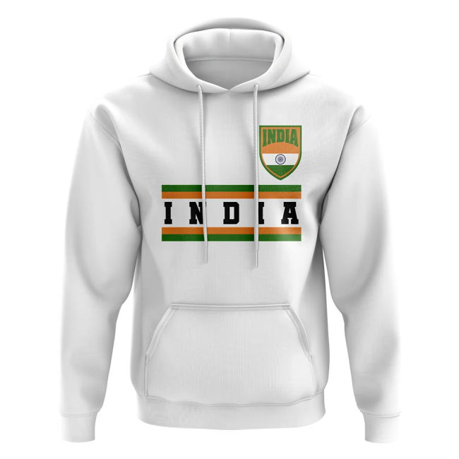Premium-Quality India Core Football Country Hoody (White)